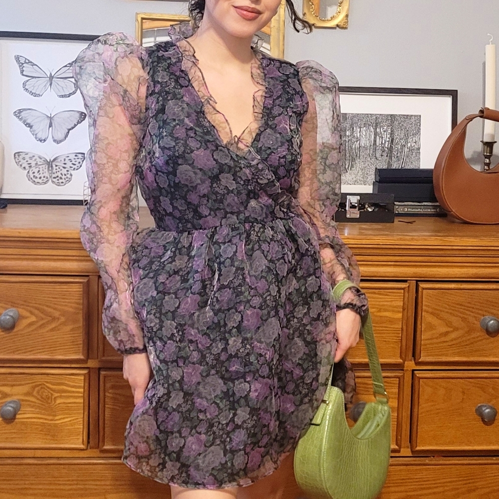 ASOS Organza Floral Mini Dress